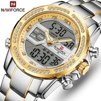 naviforce new mens watches top brand luxury stainless steel quartz wrist watch men sports chronograph clock relogio masculino