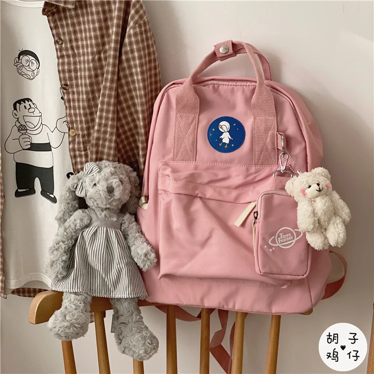 

BB329 Girl student backpack ins Korea retro simple wild forest soft girl school bag