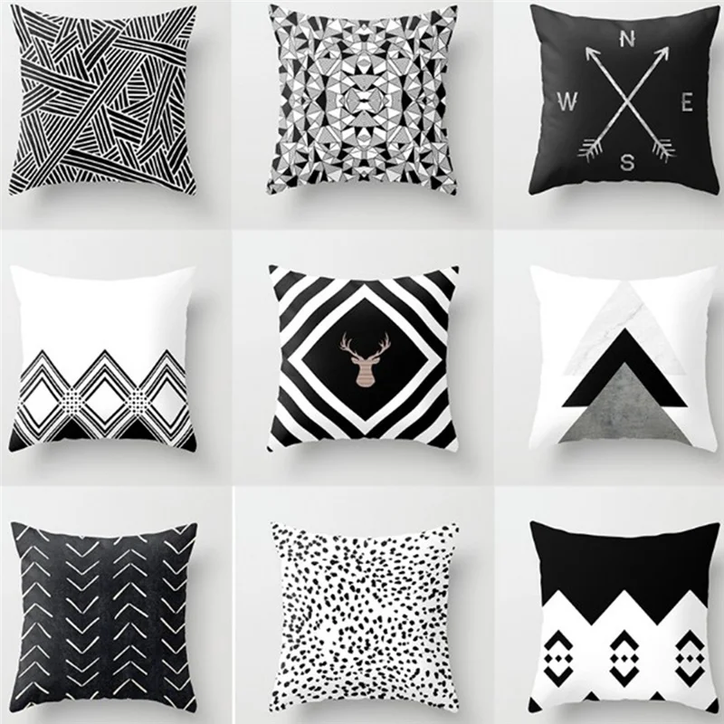 

Household items European Style Simple Geometric Abstract Pillowcase Living Room Pillowcase Sofa Cushion Cover