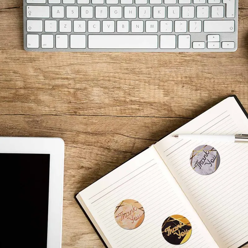 

500Pcs/Roll Baking Labels Thank You Stickers For Gift Packaging Sealing Paste Office School Stationery Stickers