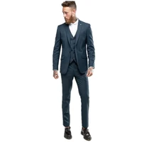 new custom made blue men suits bridegroom tuxedos 3 piece wedding suits for men