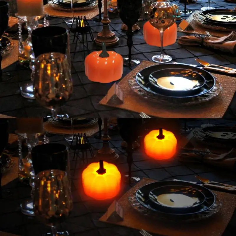4 шт. светодиодные светильники в виде тыквы на Хэллоуин | Дом и сад