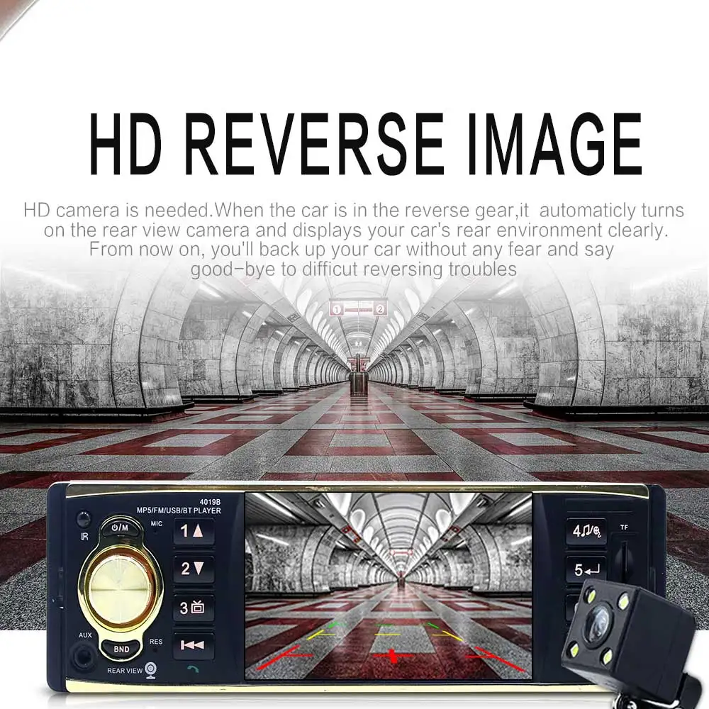 Автомагнитола 1 Din автомобильный мультимедийный плеер с Bluetooth HD 4 дюймовым экраном