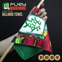 fury mahjong pattern multi function billiard accessories rod wiping cloth microfibe pool snooker cue cleaning towel maintenance