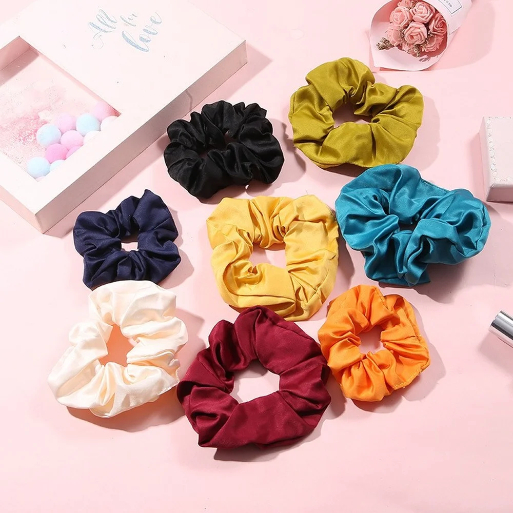 

Korean Ins Circle Hair Circle Simple Pure Color Hair Accessoriestemperament Retro Ball Head Rope Femal Headband Hair Accessories