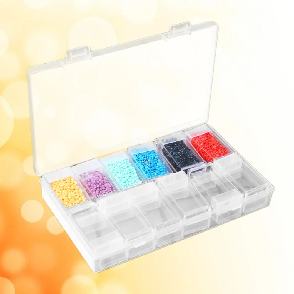 

64 Grids Clear Jewellery Box Organizer Storage Container with Removable Dividers Nail Art Rhinestone Diamonds Beads Earr