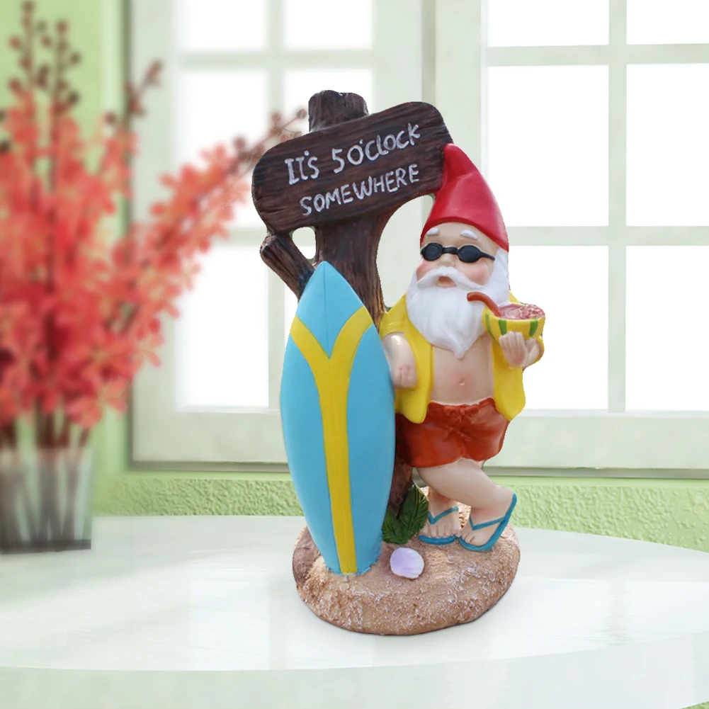 

Waterproof Resin Surfing Elves Sculpture Art Statue Landscape Lawn Gnome Figurine for Gift Outdoor Yard Garden Figurines Crafts