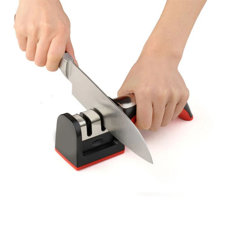 Multifunctional Knife Grinder Two Groove Tungsten Steel Ceramic Grindstone Manual Domestic Grinding Stone Kitchen Cooking Tools | Дом и сад
