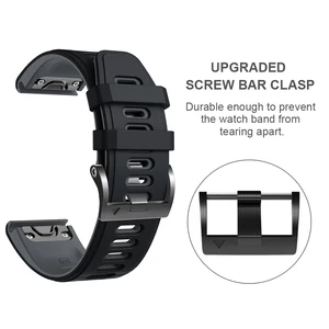 ANBEST мягкий силиконовый ремешок для часов Fenix 6X 5X, 26 мм силиконовый ремешок с быстросъемным ремешком для Fenix 5X 3 3 ч