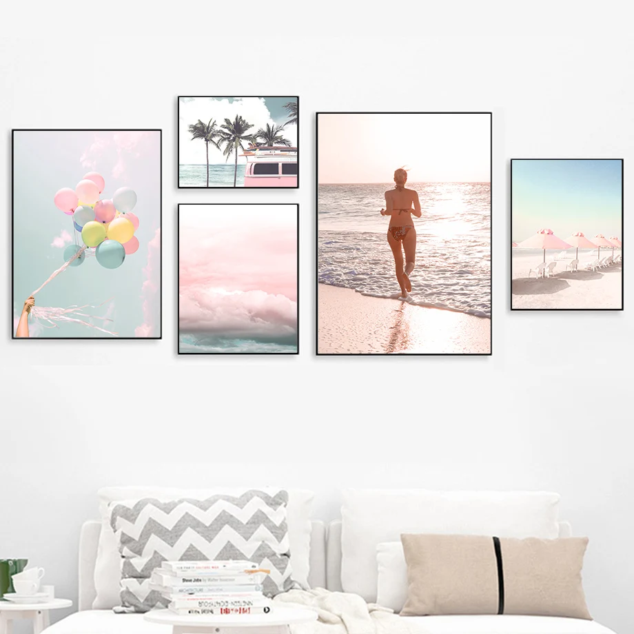 Fresh Seascape Wall Art Canvas Painting Car Beach Nordic Posters And Prints Pictures For Living Room Decoration Home | Дом и сад
