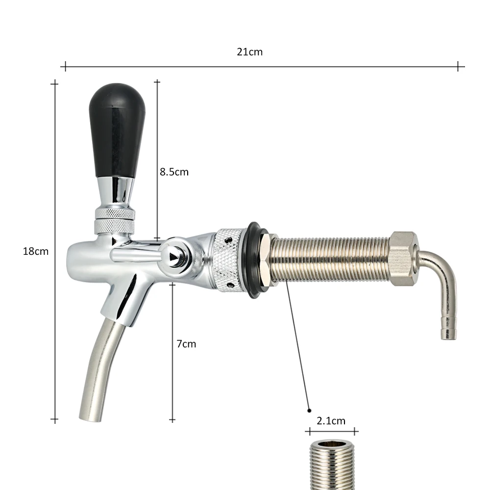 Adjustable F-low Control Chrome Draft Beer-faucet Tap G5/8 Shank Long Stem Home Brew Keg | Дом и сад
