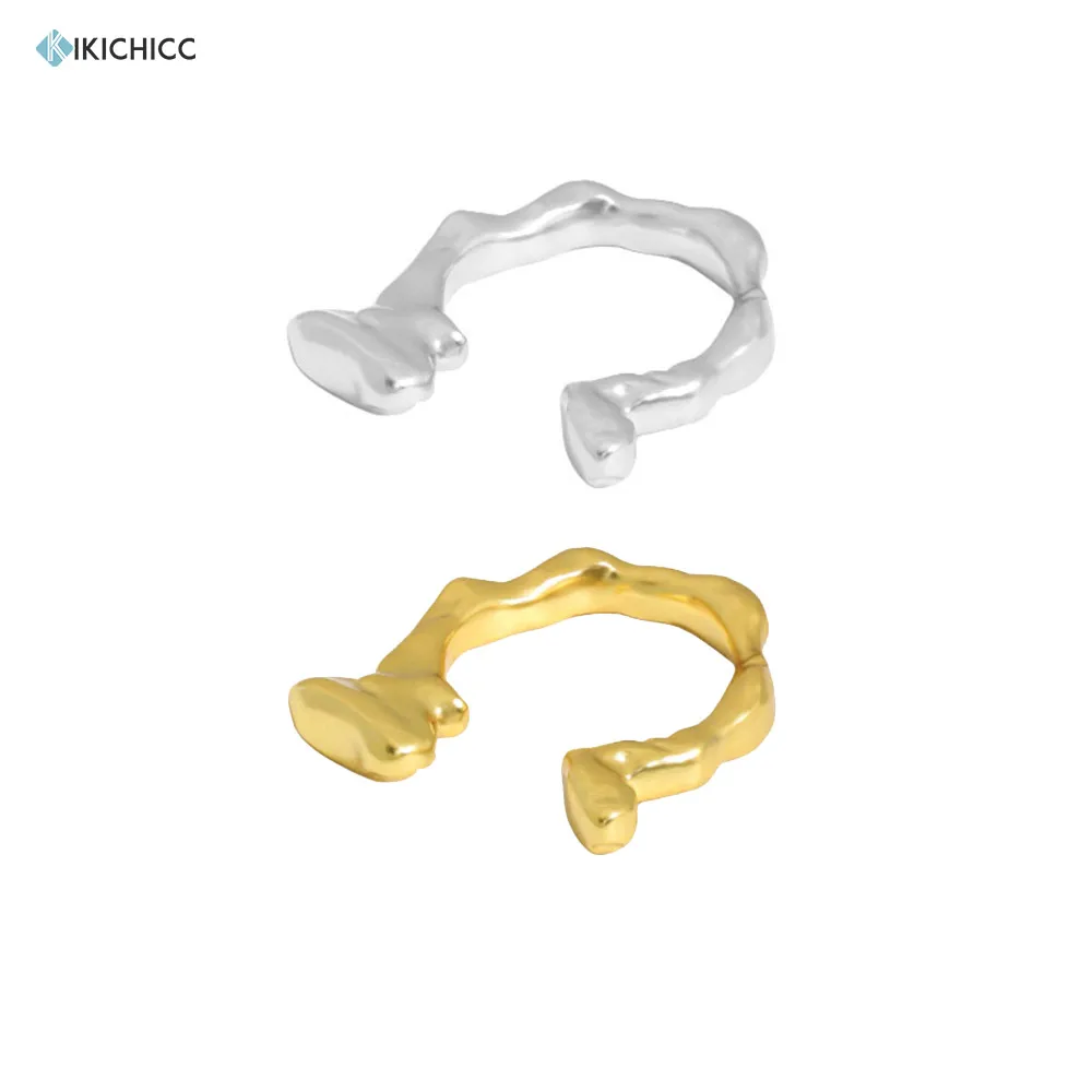 

KIKICHICC 925 пробы Серебряные Золотые Регулируемые кольца Открытый браслет с изменяемым размером Свадебные украшения 2021 толстый подарок тонкая...