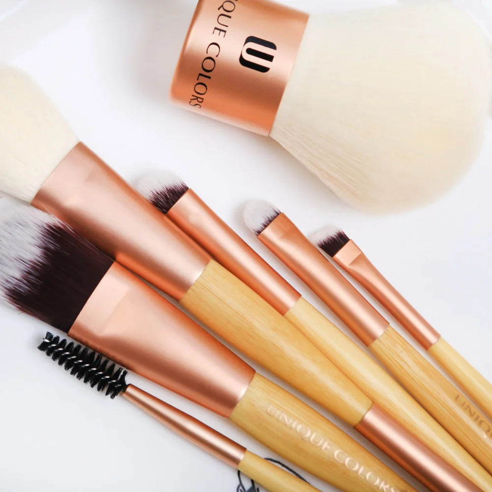 Многофункциональный набор кистей для макияжа с бамбуковой ручкой и блендером