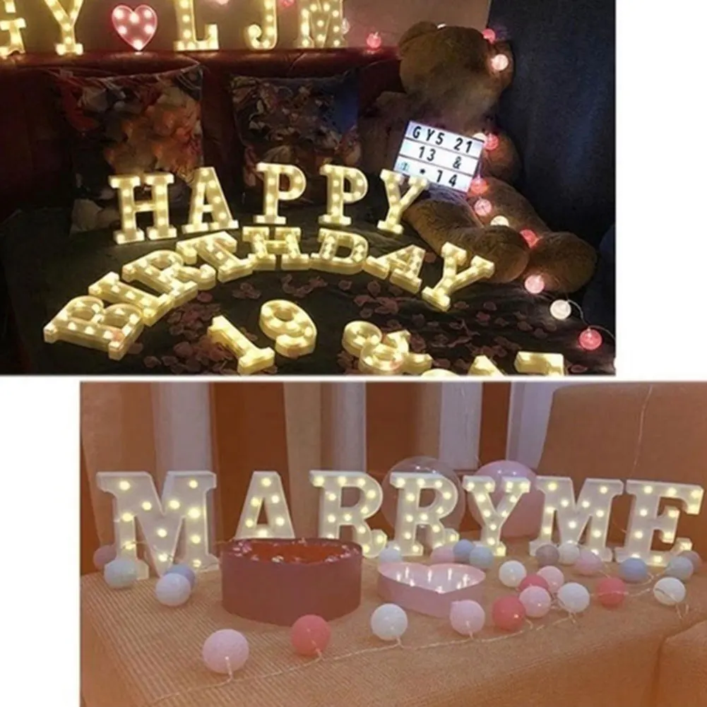 Подвесной светильник для украшения дома свадьбы Романтический 3D 26 алфавитов 0-9