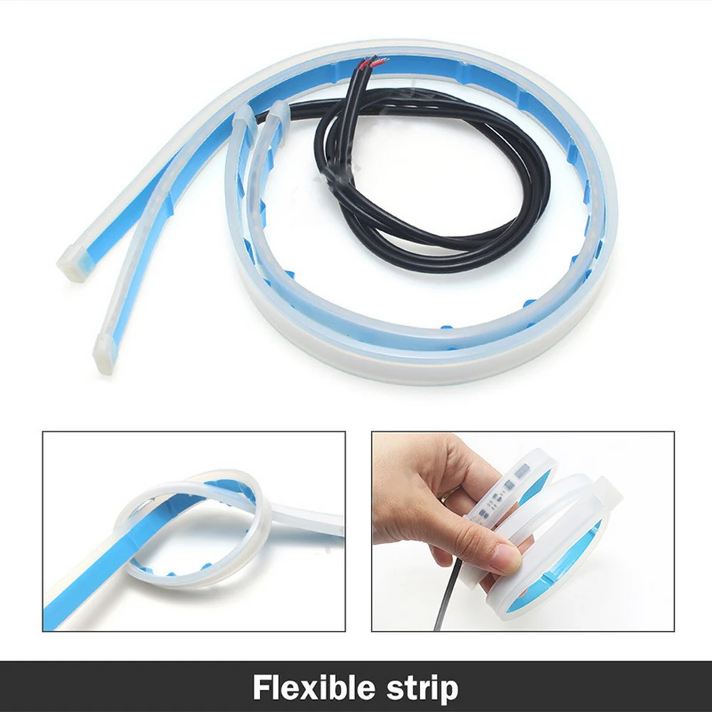 2 шт. 60 см Водонепроницаемый гибкий универсальный автомобильный светодиодный DRL