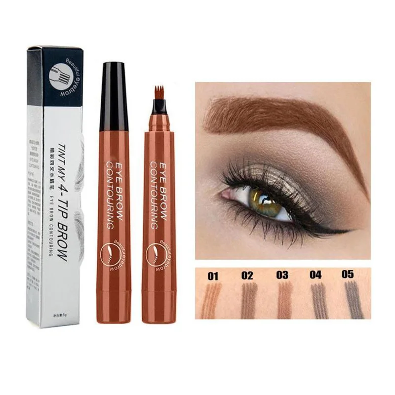 Карандаш для бровей Microblading 5 цветов краска макияжа 4 наконечника жидкая тату