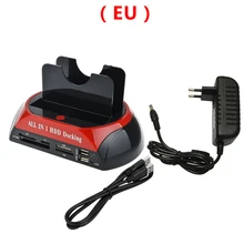 All in 1 Hdd Docking Station USB 2.0 Hard Drive Card Reader Hub 2.5 3.5 SATA IDE Dock Adapter EU/US/AU/UK Plug