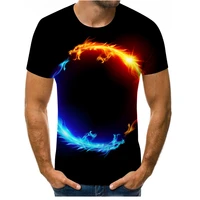 praise and hot sale flame dragon 3d printed mens and womens t shirt milk silk soft loose t shirt sweatshirt made in china
