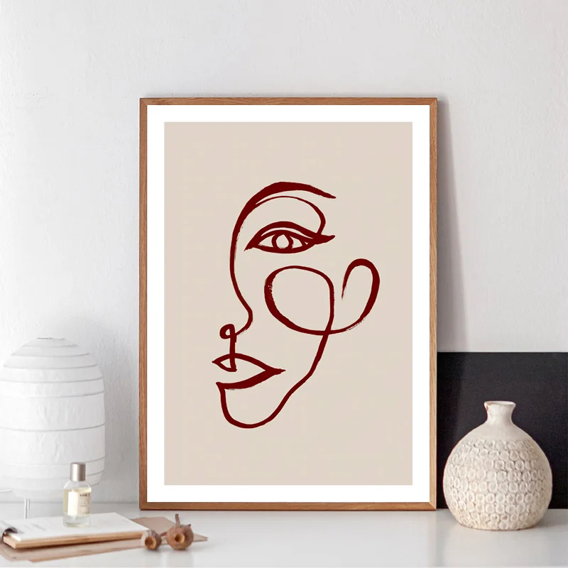 Современные абстрактные геометрические постеры и принты линия эскиз Настенная