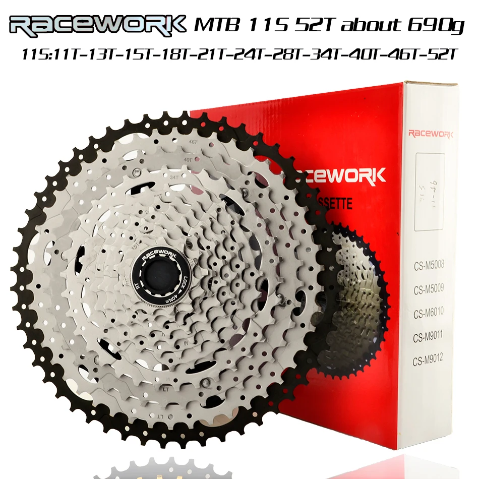 RACEWORK mtb кассета MTB велосипед 10s 11s 12s скорость 46t 50t 52t freewheel Золотая горный