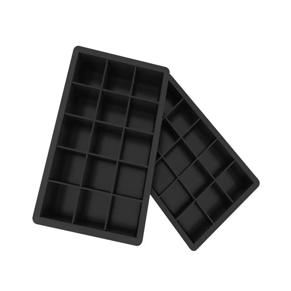 

15-Grid Silicone Ice Cube Maker Form For Ice Candy Cake Pudding Chocolate Molds Easy-Release Square Shape Ice Cube Trays Molds