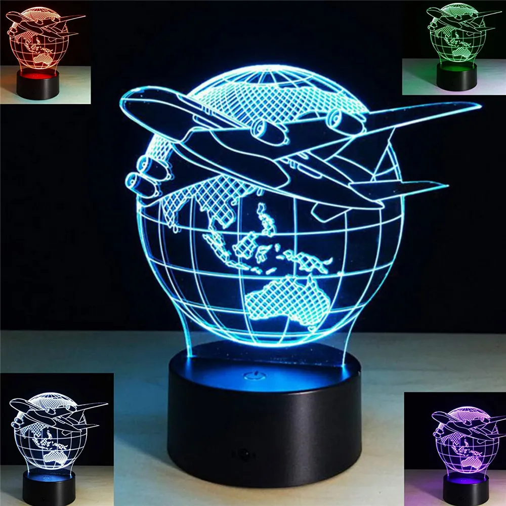 Ночник 3D с воздушным шаром и землей светодиодный светильник для планшета