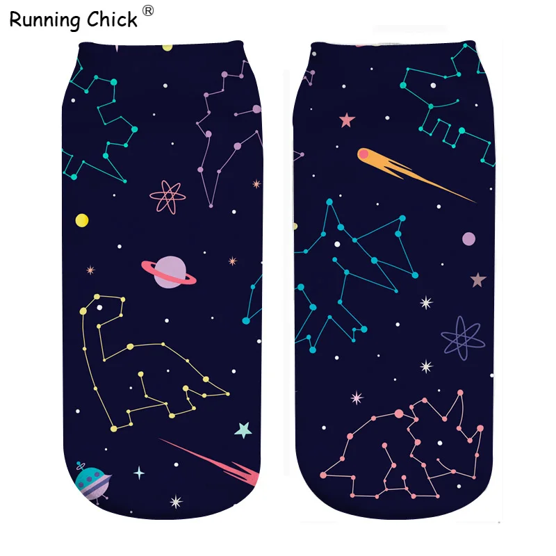 Бегущий цыпленок динозавр карта в виде созвездия Вселенная космический Принт