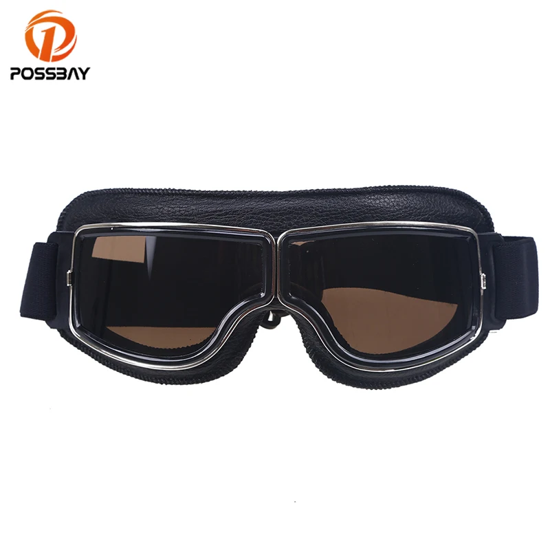 Мотоциклетные очки POSSBAY в стиле ретро пилота для мотокросса кожаный шлем лыжные