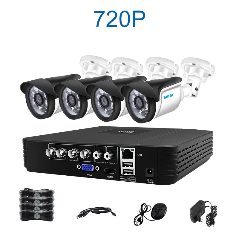 720P AHD DVR Kit Sm4ch AHD DVR комплект 720 P/1080 P CCTV камера системы Водонепроницаемый Открытый День и ночь камера безопасности системы видеонаблюдения - Цвет: 720P AHD DVR Kit