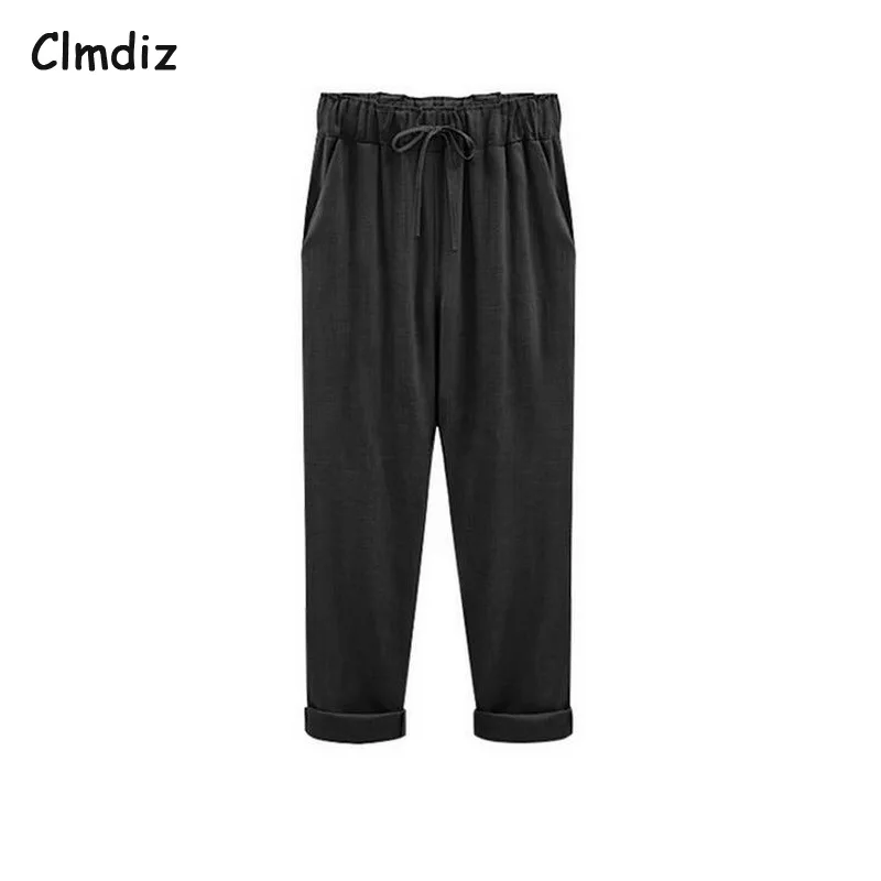 Женские брюки шаровары Clmdiz однотонные хлопковые ярких цветов с эластичной