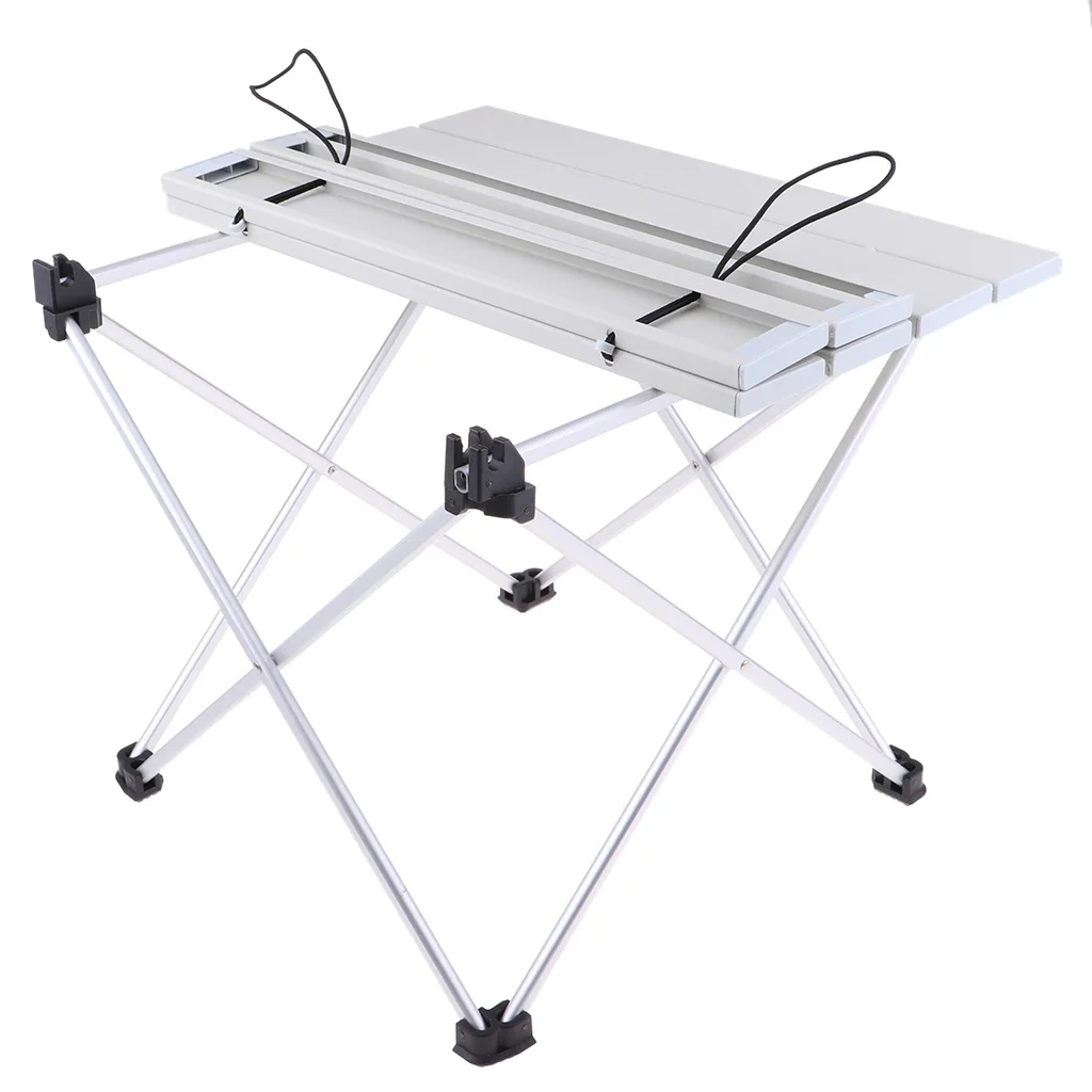 Gray 39.5x35x32cm 3 Открытый алюминиевый складной стол для пикника, кемпинга, Сверхлегкий компактный размер с сумкой для хранения для рыбалки на заднем дворе - Цвет: Gray 39.5x35x32cm 3
