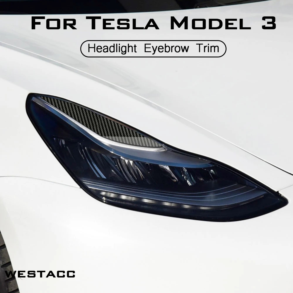 2 шт. декоративные наклейки на передние фары Tesla Model 3 2016 - 2021 | Автомобили и