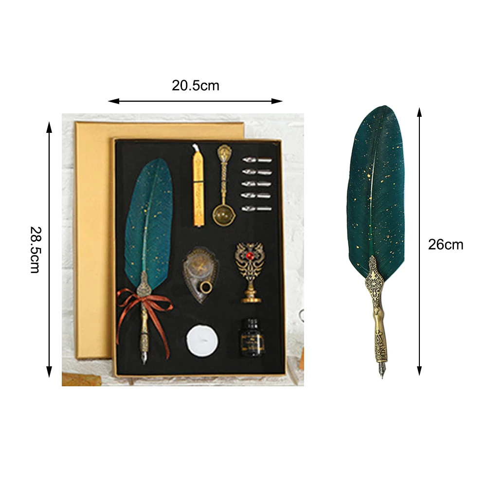 Ретро перьевая ручка набор чернил для письма винтажная каллиграфия Подарочная