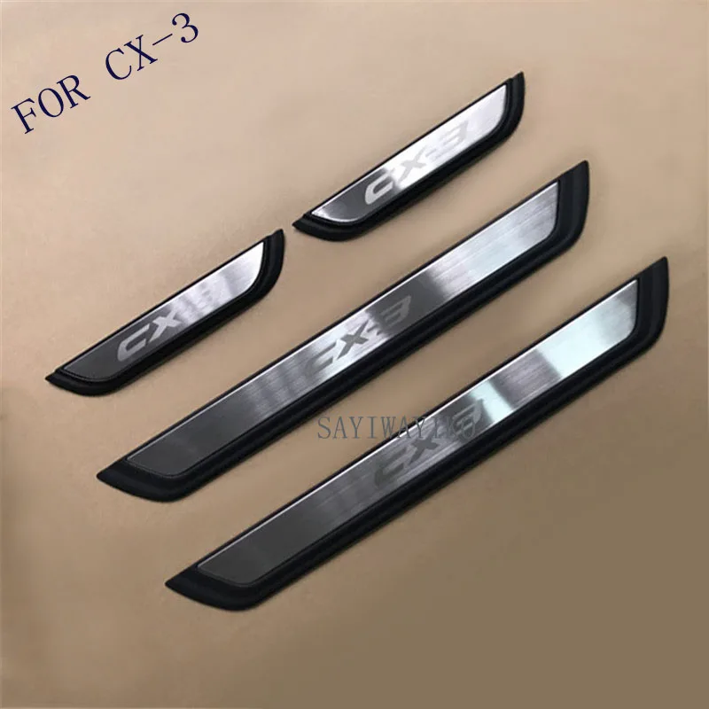 

car styling Fit for Mazda CX-3 CX3 2017 2018 car scuff plate door exterior outer sill trim welcome pedal
