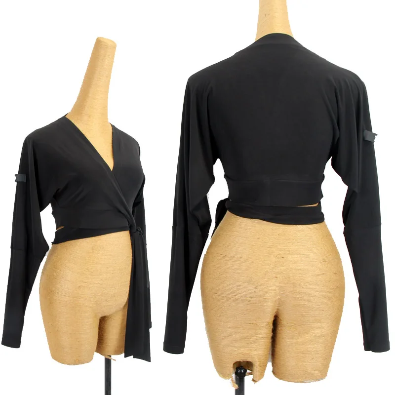 

Latin Dance Tops For Women Adult Practice Clothing Professional Rumba Long Sleeve V-Neck Shirt Samba Tango Dance Outfits DQL6596