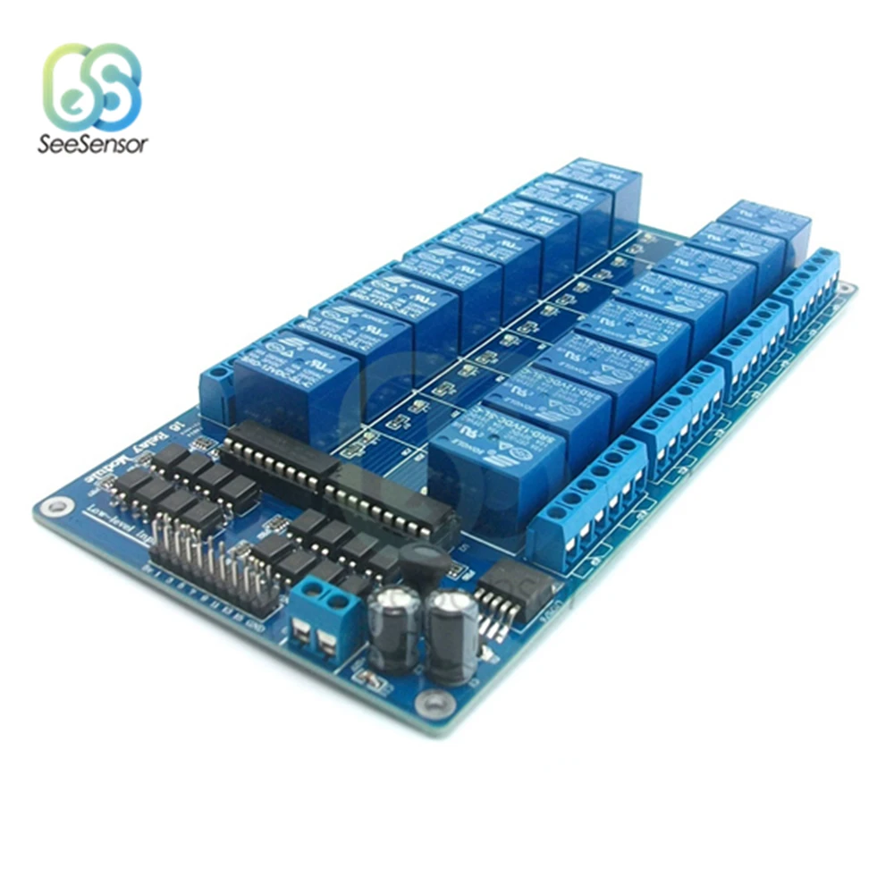 Плата интерфейса 16-канального релейного модуля постоянного тока 5 в 12 В со