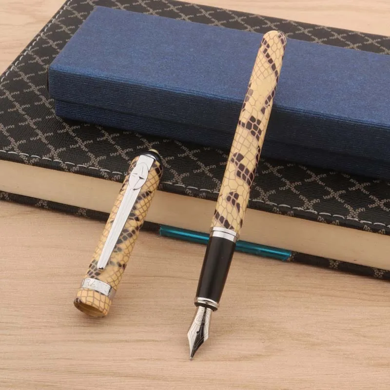 Роскошная перьевая ручка Duke Uranus металлическая коричневая текстура в виде змеи