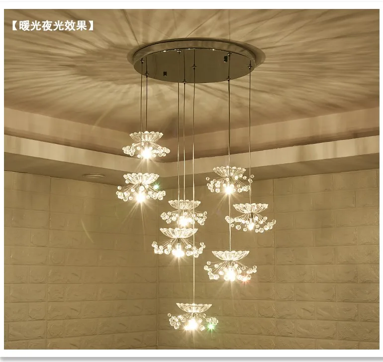 C люстра с цветами дизайнерская для спальни ресторана светодиодная крыльца бара