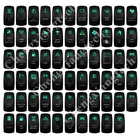 Верхний зеленый и нижний синий светодиодный светильник клавишный переключатель 12 В 20 А 3-контактный SPST ВКЛ-ВЫКЛ Lasor переключатель для автомобиля катера Мейн кулисный переключатель панель