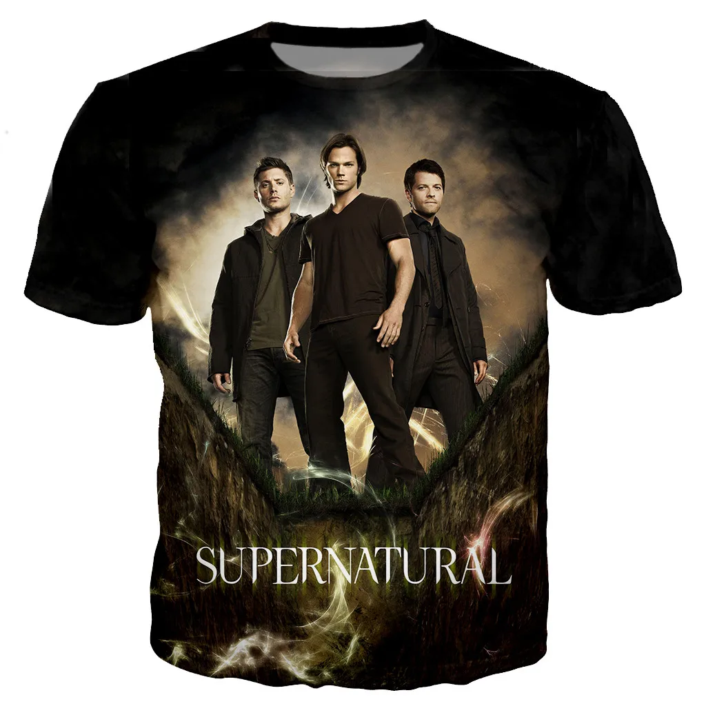 New arrive Novelty Supernatur t shirt men women 3D printed novelty fashion tshirt hip hop streetwear дропшиппинг|Мужские