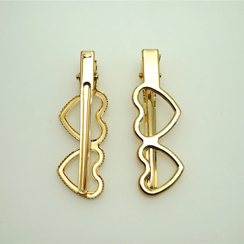 10pcs electroplated golden crown rabbit ear bow tie love peach heart hair clip DIY jewelry accessories headdress | Украшения и