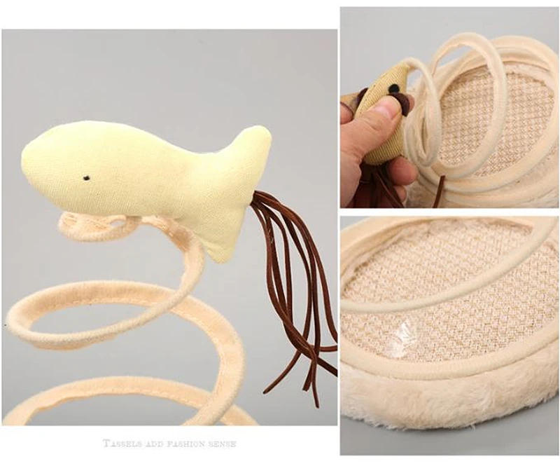 Pet Cat Turntable Toy Simulation Mouse Scratching Plate Spring Cat Plush Mouse Ball Fish Play Toys Scratcher Plate Pets Gatos