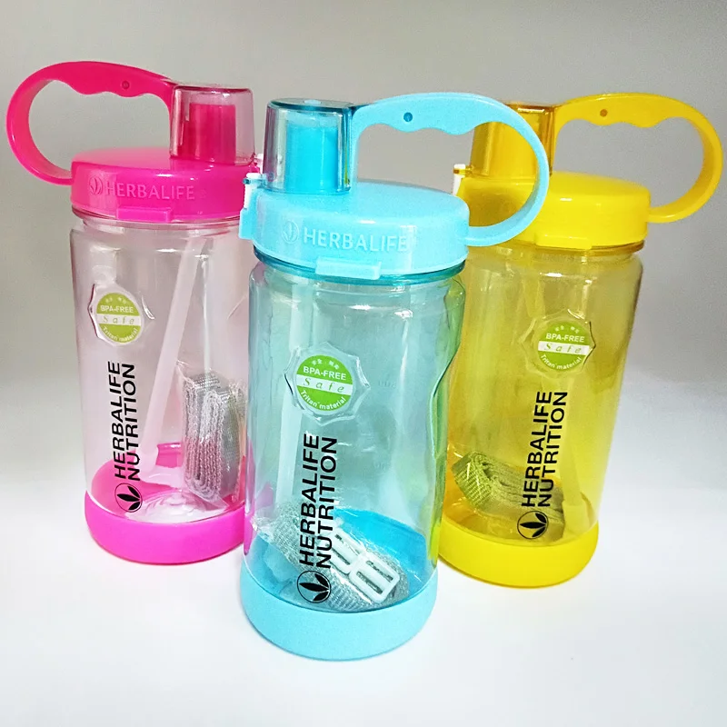 

Multi color 1000/2000ml BPA free Gray Rose Red Portable Herbalife Nutrition Plastic Sports Hiking Fitness straw water bottle