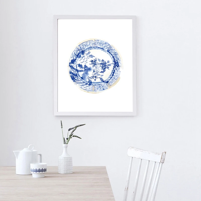 Китайские вазы сине-белые картины на холсте художественные принты и плакаты