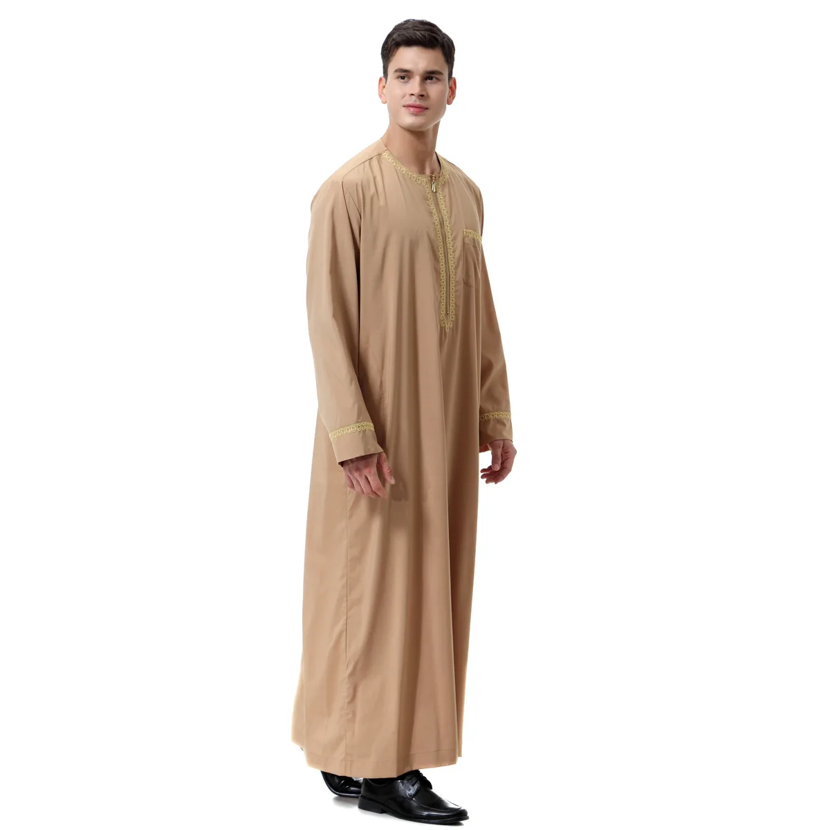 Мусульманская одежда на молнии для мужчин, длинное кимоно с принтом Jubba Thobe, одежда для Саудовской Аравии, мусульманская одежда, абайя, мусул... от AliExpress WW