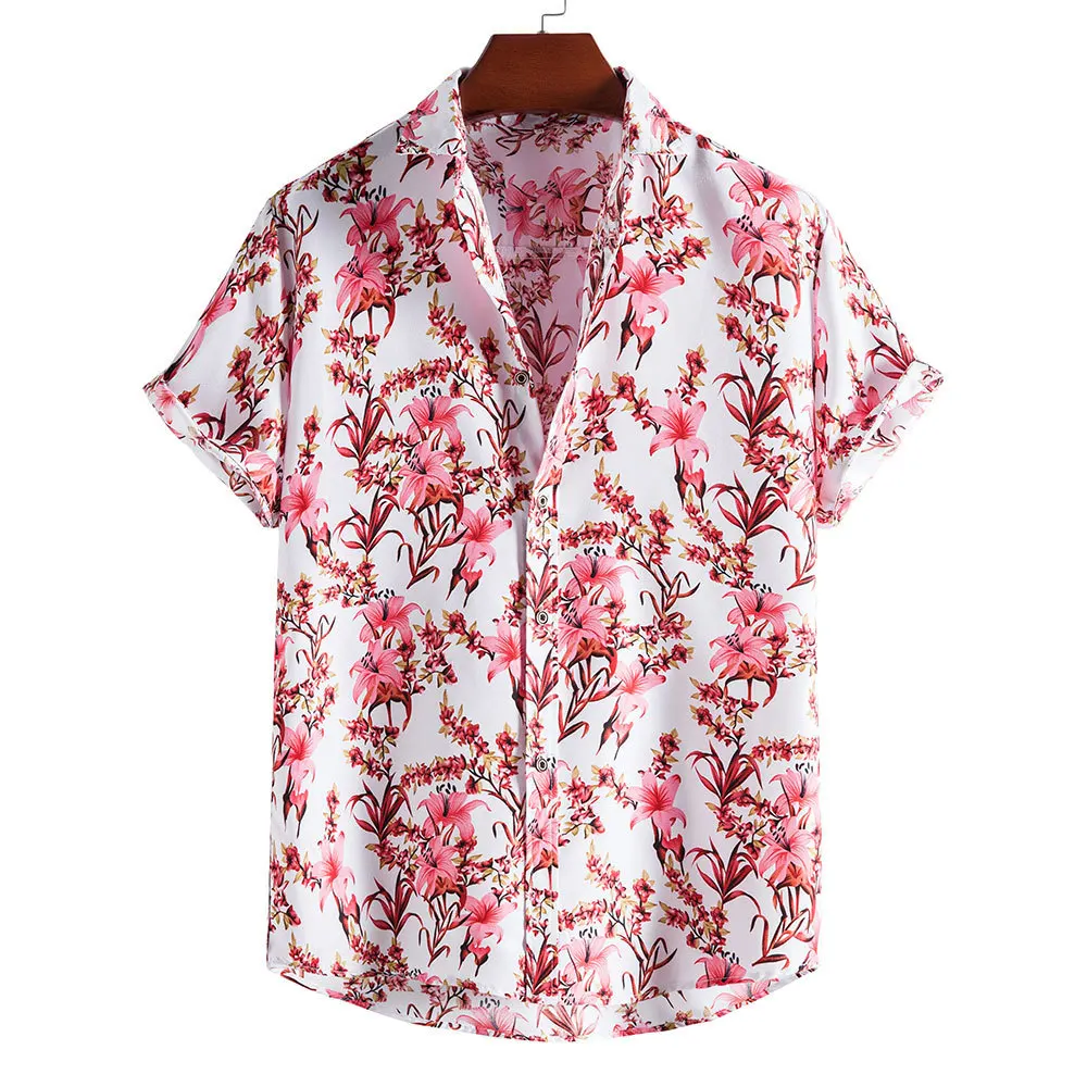 

Hawaiian Beach Shirts for Men Printed Short Sleeve Casual Shirt Men Chemise Homme Hip Hop Shirts Harujuku Tops retro clothes