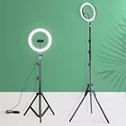 Кольцевой светильник для селфи, лампа 26 см светодиодный штативом и держателем для телефона светильник лампа для фотостудии, оссветильник кольцевой для видеосъемки Youtoube
