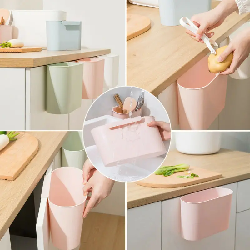 Кухня двери шкафа Пластик корзина подвесная для мусора мусорное ведро отходов