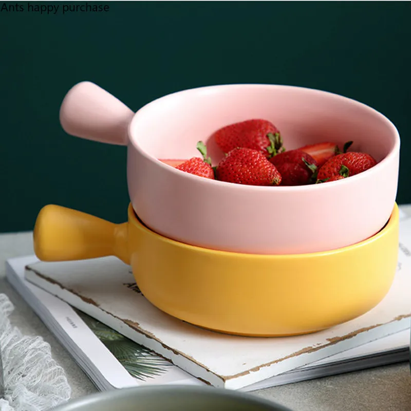 Скандинавский керамический поднос для выпечки с ручкой многоцветная