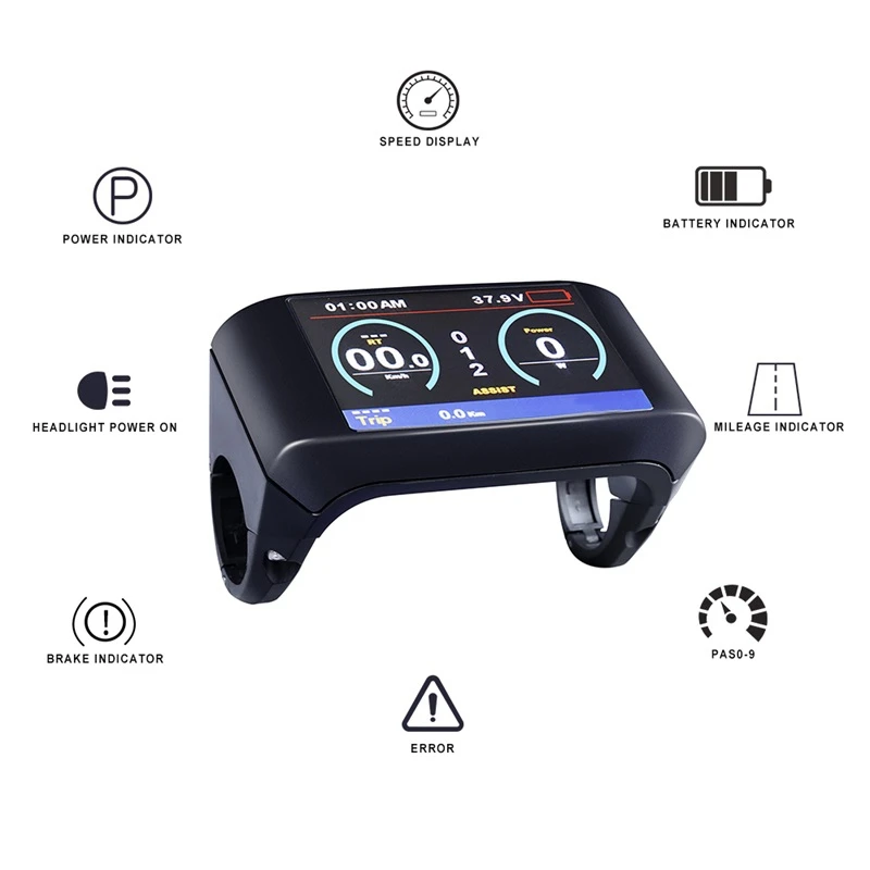 

750C EBike Speedometer 3.2 Inch High-Contrast IPS Colorful Dot Screen Display for Bafang Motor BBS01B BBS02B BBSHD